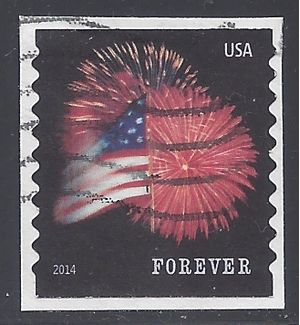 #4854 (49c Forever) Star Spangled Banner Coil Single 2014 Used