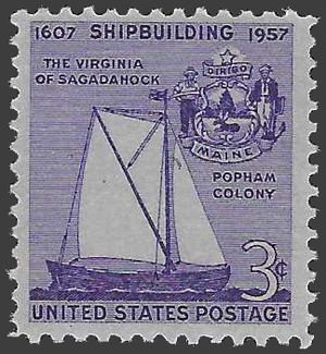 #1095 3c Shipbuilding in America 1957 Mint NH