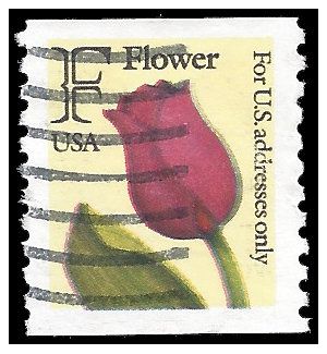 #2518 29c "F" Rate Tulip  Coil Single 1991 Used