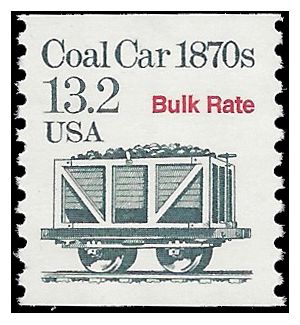 #2259 13.2c Coal Car 1870s Bulk Rate Coil Single 1988 Mint NH