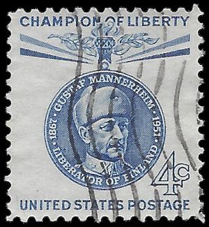 #1165 4c Champion of Liberty Gustaf Mannerheim 1960 Used