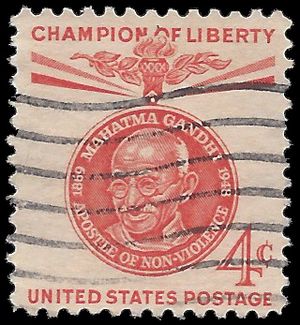 #1174 4c Champions of Liberty Mahatma Gandhi 1961 Used