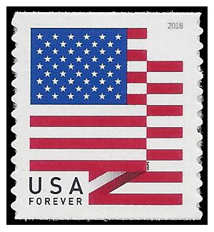 #5261 (50c Forever) US Flag Coil Single BCA 2018 Mint NH