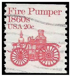 #1908 20c Fire Pumper 1860s Coil Single 1981 Used