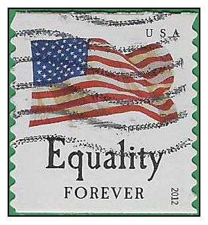 #4637 (45c Forever) Four Flags Equality Coil Single 2012 Used