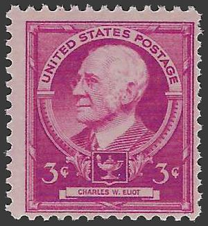 # 871 3c Famous American Educators Charles W. Eliot 1940 Mint NH