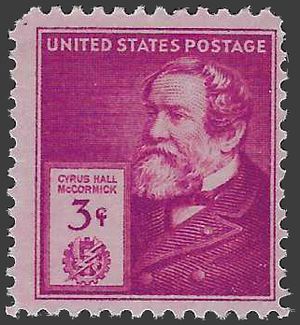 # 891 3c American Inventors Cyrus Hall McCormick 1940 Mint NH