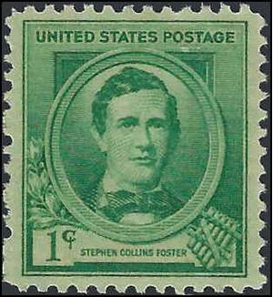 # 879 1c Famous American Composers Stephen Collins Foster 1940 Mint H