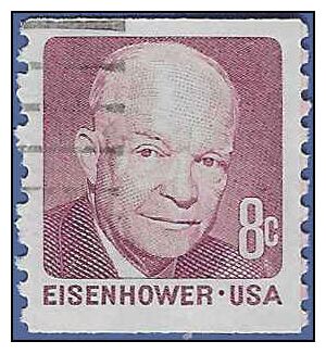 #1402 8c Dwight D. Eisenhower Coil Single 1971 Used