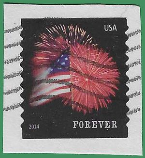#4854 (49c Forever) Star Spangled Banner Coil Single 2014 Used