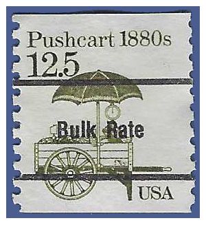 #2133a 12.5c Transportation Issue Pushcart 1880s Precancel 1985 Used