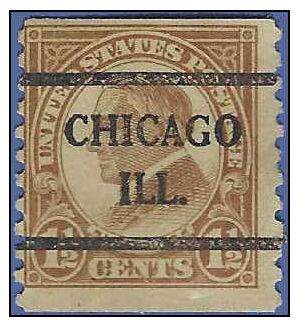 # 598 1.5c Warren Harding Coil Single 1925 Used Precancel CHICAGO ILL.