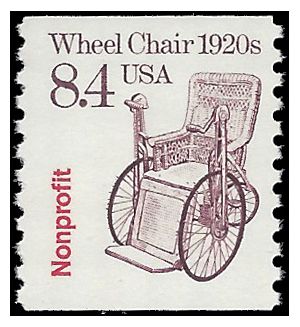 #2256 8.4c Wheel Chair 1920c Nonprofit Coil Single 1988 Mint NH