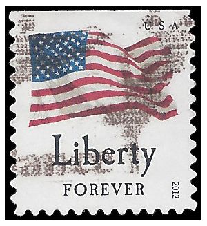 #4642 (45c Forever) Four Flags Liberty Booklet Single 2012 Used