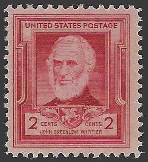 # 865 2c Famous American Poets John Greenleaf Whittier 1940 Mint NH