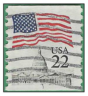 #2115a 22c Flag over Capitol PNC Single #1 1985 Used