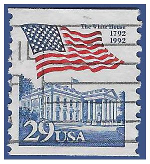 #2609 29c Flag Over White House Coil Single 1992 Used