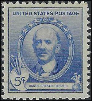 # 887 5c American Artists Daniel Chester French 1940 Mint H