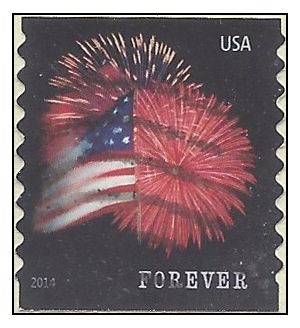 #4854 (49c Forever) Star Spangled Banner Coil Single 2014 Used