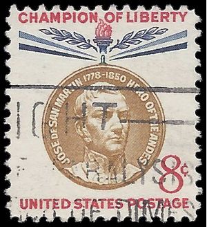 #1126 8c Champion of Liberty Jose de San Martin 1959 Used