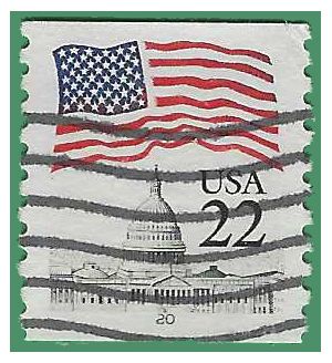 #2115a 22c Flag over Capitol PNC Single #20 1985 Used