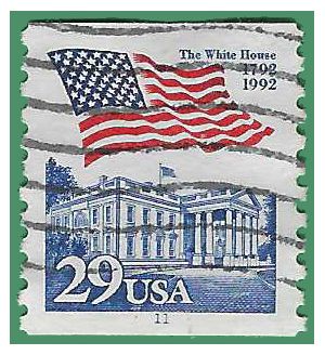 #2609 29c Flag Over White House PNC Single #11 1992 Used