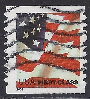 #3632 37c US Flag Coil Single 2002 Used