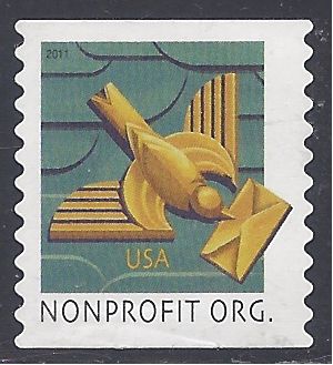 #4495 5c Nonprofit org. Art Deco Bird Coil Single 2011 Used