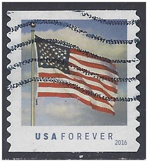 #5052 U.S. Flag  Coil Single (SSP) 2016 Used