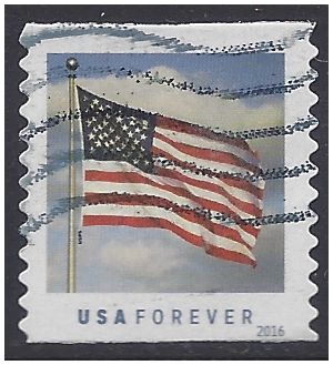 #5052 U.S. Flag  Coil Single (SSP) 2016 Used
