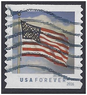 #5052 U.S. Flag  Coil Single (SSP) 2016 Used