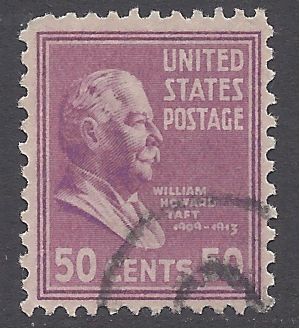 # 831 50c Presidential Issue William Howard Taft 1938 Used