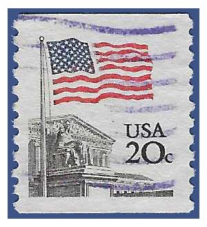 #1895a 20c Flag Over Supreme Court Coil Single 1981 Used