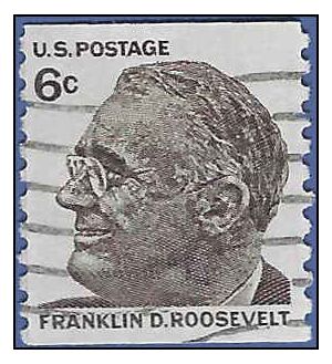 #1305 6c Franklin D. Roosevelt Coil Single 1968 Used