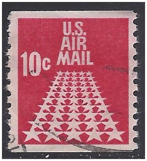 Scott C 73 10c US Air Mail Fifty Star Runway Coil Single 1968 Used