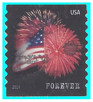 #4854 (49c Forever) Star Spangled Banner Coil Single 2014 Used