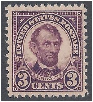 # 555 3c Abraham Lincoln 1923 Mint NH