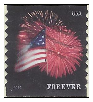 #4854 (49c Forever) Star Spangled Banner Coil Single 2014 Used