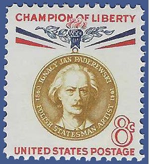 #1160 8c Champions of Liberty Jan Paderewski 1960 Mint NH