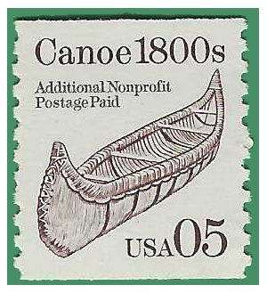 #2453 5c Transportation Issue Canoe 1800s Coil Single 1991 Mint NH