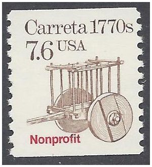 #2255 7.6c Carreta 1770s Nonprofit Coil Single 1988 Mint NH