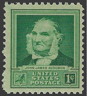 # 874 1c Famous Americans John James Audubon 1940 Mint NH