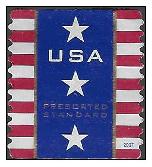 #4157 10c Patriotic Banner Presort Coil Single 2007 Used