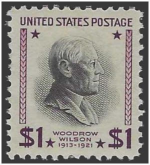# 832 $1.00 Presidential Issue Woodrow Wilson 1938 Mint NH