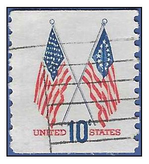 #1519 10c 13 & 50 Star Flag Coil Single 1973 Used