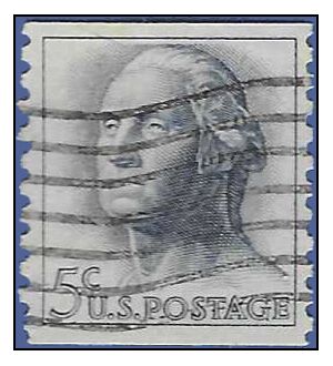 #1229a 5c George Washington Coil Single Tagged 1962 Used
