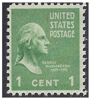 # 804 1c Presidential Issue George Washington 1938 Mint NH