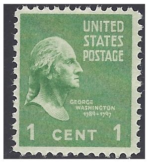 # 804 1c Presidential Issue George Washington 1938 Mint NH