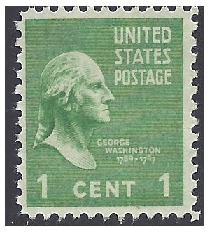 # 804 1c Presidential Issue George Washington 1938 Mint NH