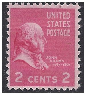 # 806 2c Presidential Issue John Adams 1938 Mint NH